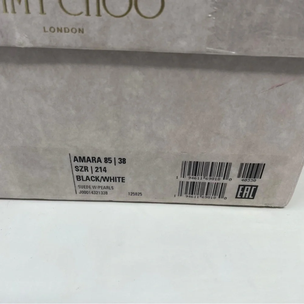 Jimmy Choo Amara 85mm Pearl Embellished Suede Heeled Sandals - NWT - Picture 15 of 16